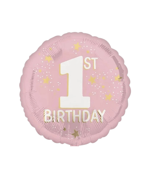 Globo Metálico Cumpleaños 1 con Helio 45cm 18"