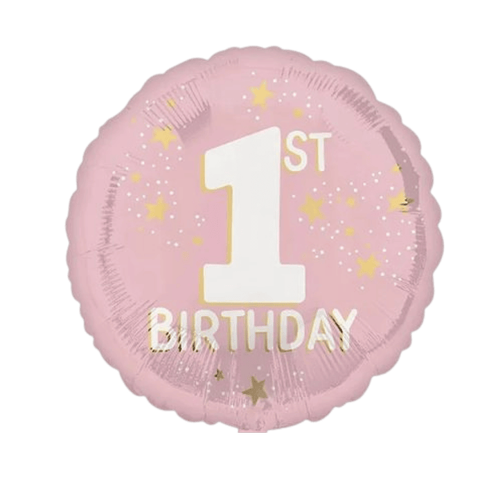 Globo Metálico Cumpleaños 1 con Helio 45cm 18