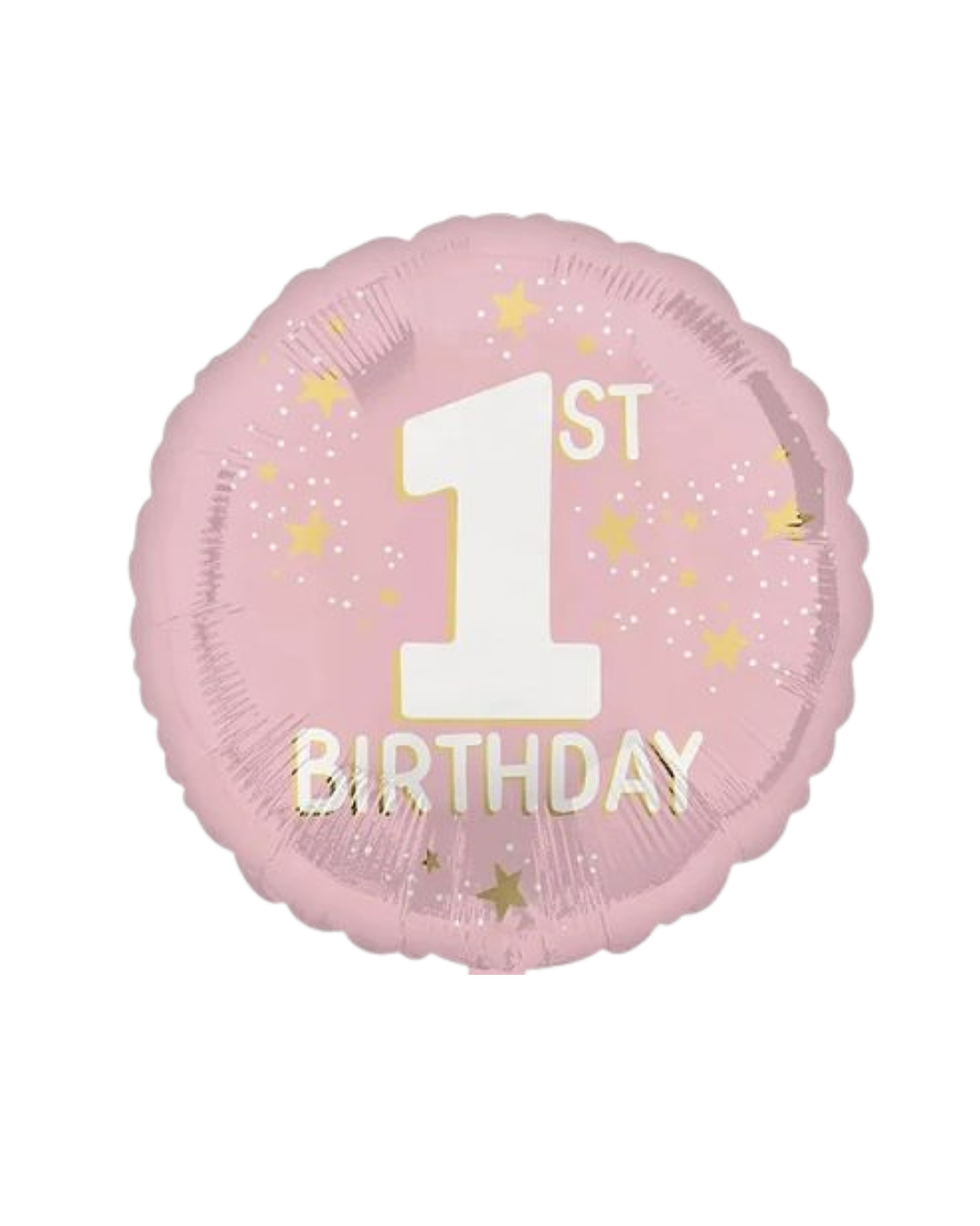 Globo Metálico Cumpleaños 1 con Helio 45cm 18