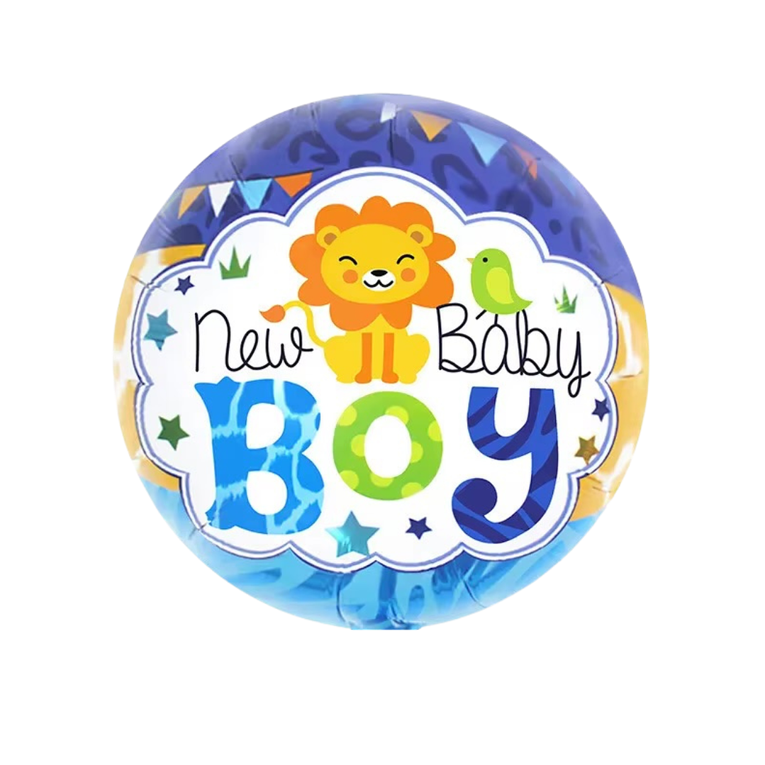 Globo Metálico New Baby Boy con Helio 45cm 18