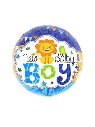 Globo Metálico New Baby Boy con Helio 45cm 18