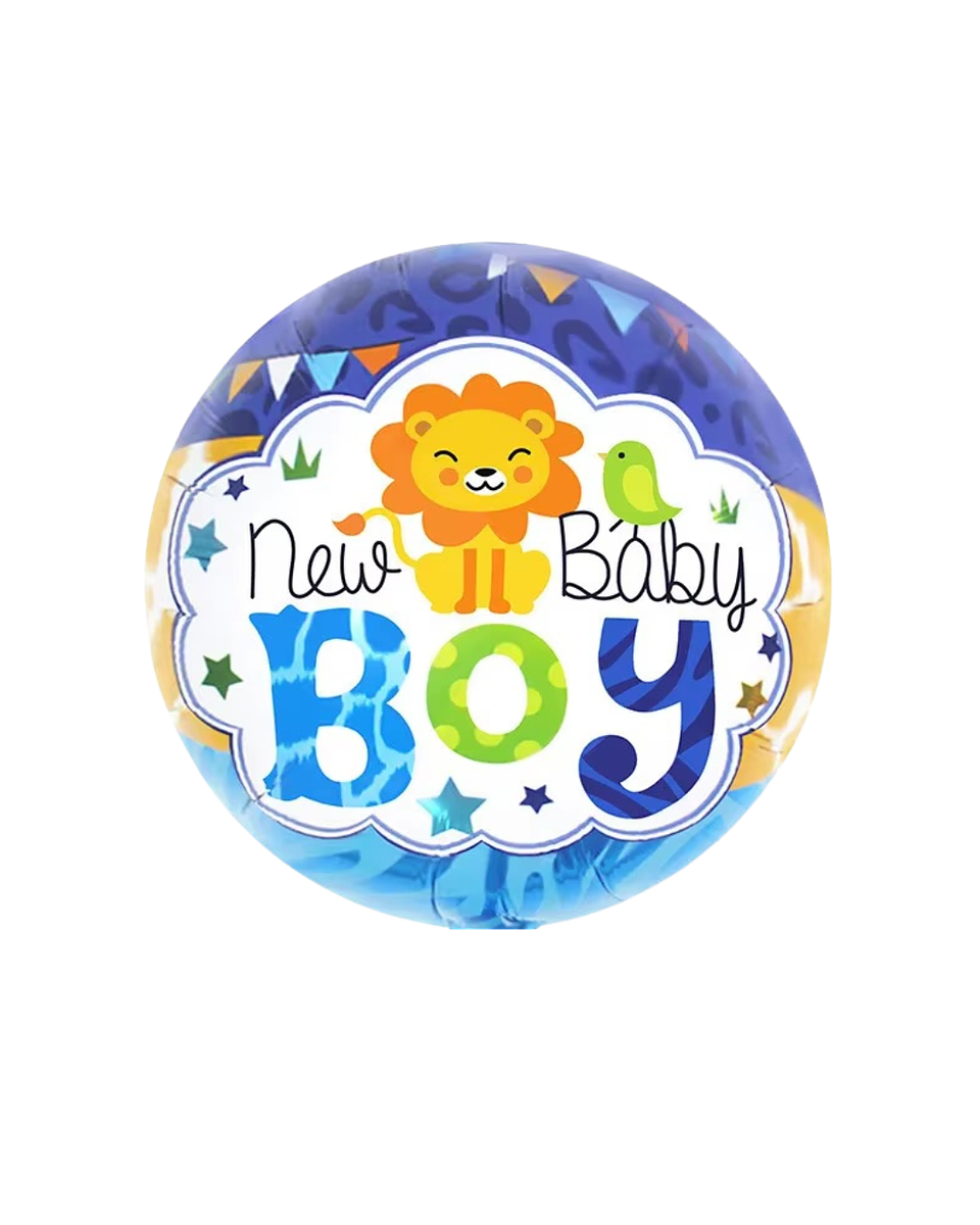 Globo Metálico New Baby Boy con Helio 45cm 18