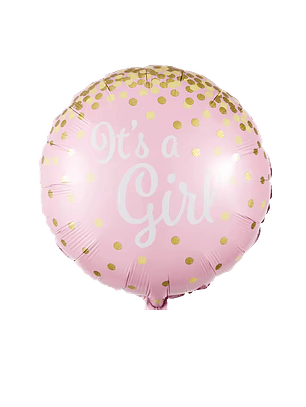 Globo Metálico Its a Girl con Helio 45cm 18