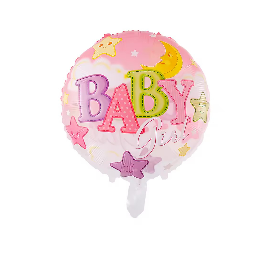 Globo Metálico Baby Girl con Helio 45cm 18