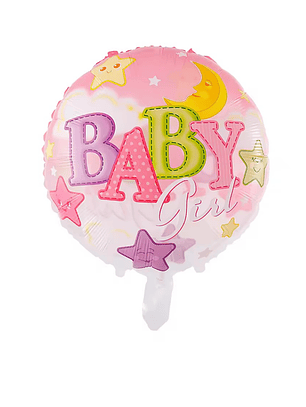 Globo Metálico Baby Girl con Helio 45cm 18