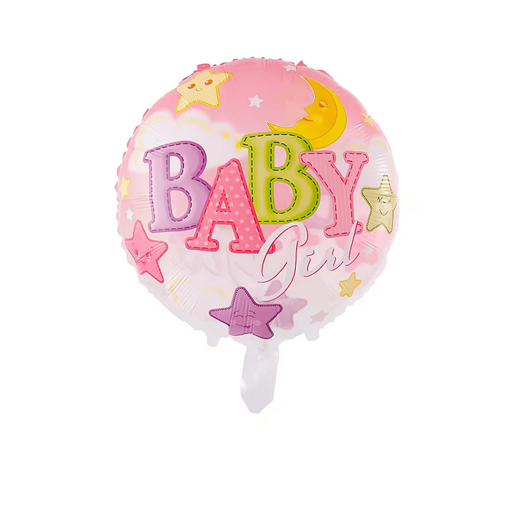 Globo Metálico Baby Girl con Helio 45cm 18