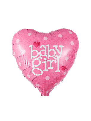 Globo Metálico Corazon Baby Girl con Helio 45cm 18