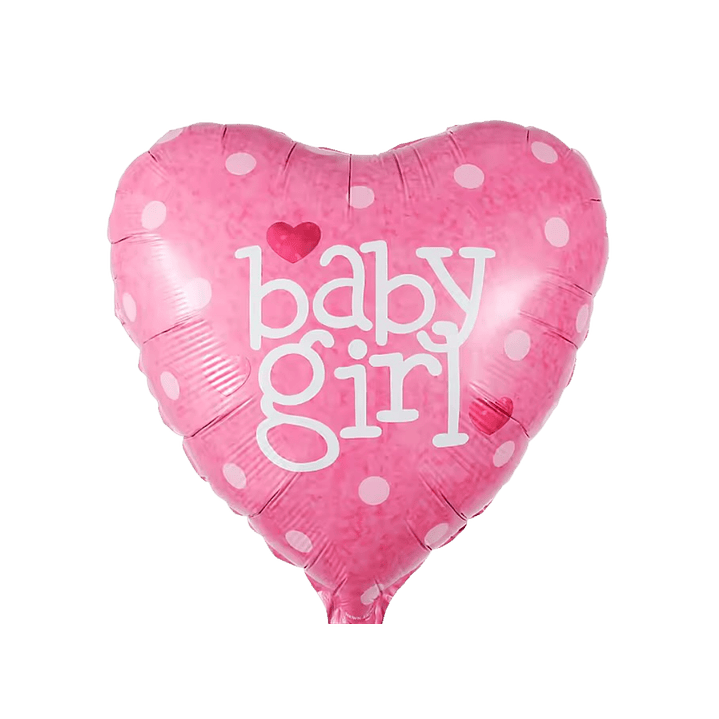 Globo Metálico Corazon Baby Girl con Helio 45cm 18