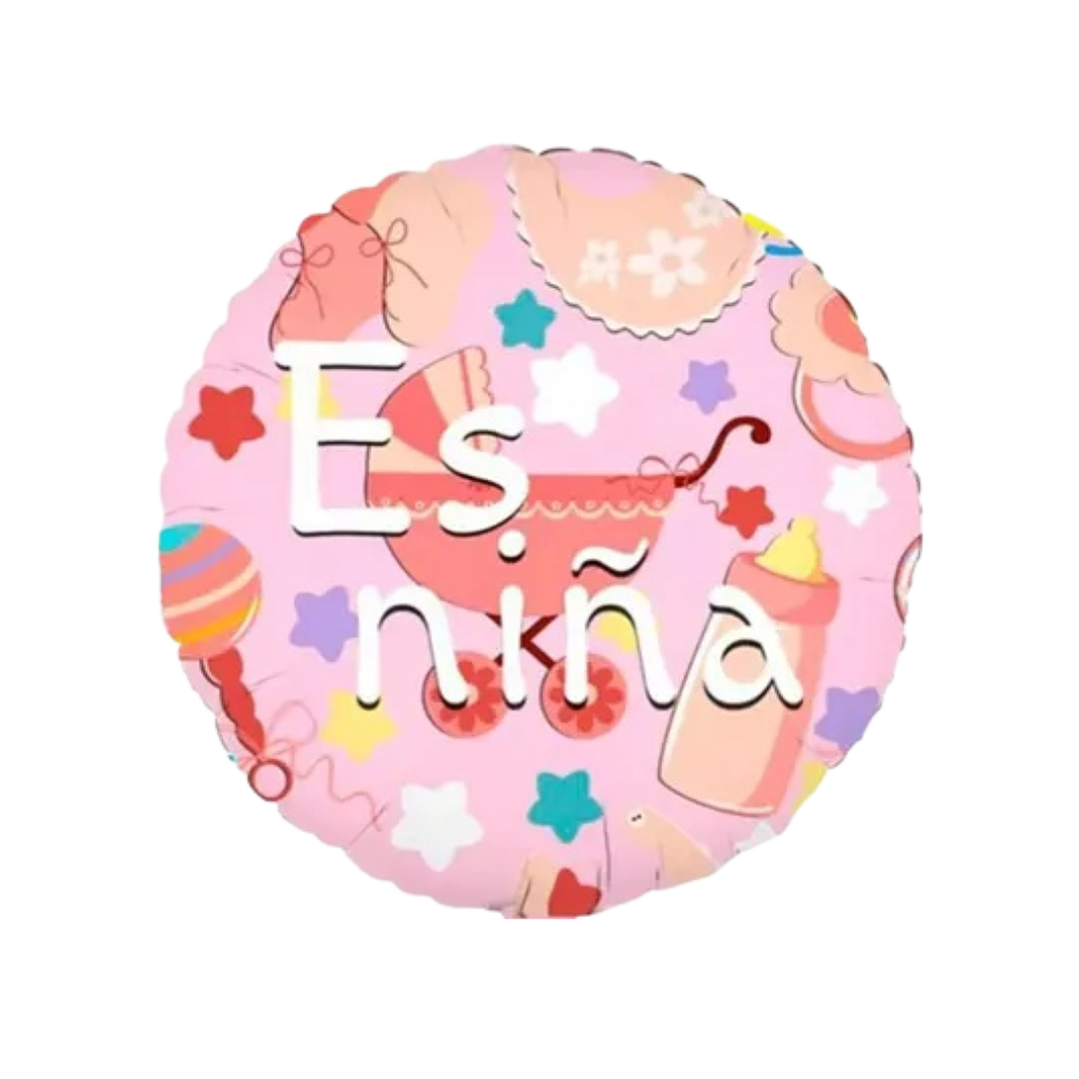 Globo Metálico Es una niña con Helio 45cm 18