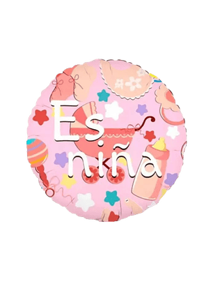 Globo Metálico Es una niña con Helio 45cm 18