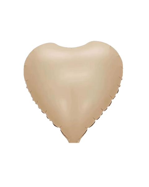 Globo Metálico Corazon Beige con Helio 45cm 18'' 
