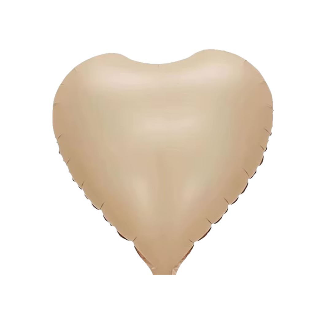 Globo Metálico Corazon Beige con Helio 45cm 18''  1