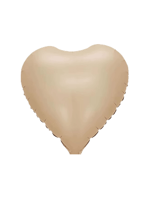Globo Metálico Corazon Beige con Helio 45cm 18'' 
