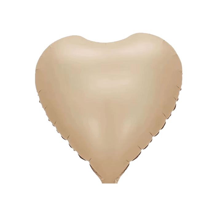 Globo Metálico Corazon Beige con Helio 45cm 18''  1