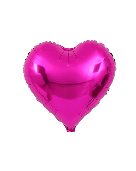 Globo Metálico Corazón Fucsia con Helio 45cm 18'' 