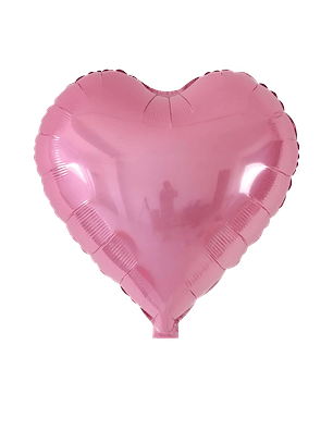 Globo Metálico Corazón Rosado con Helio 45cm 18'' 