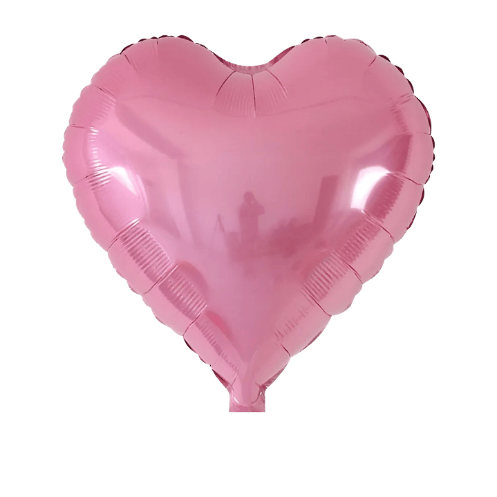 Globo Metálico Corazón Rosado con Helio 45cm 18''  1