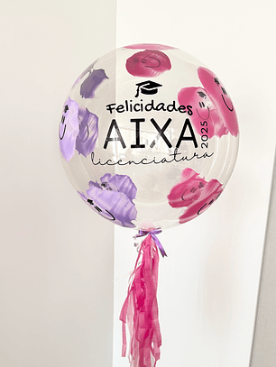 Globo Burbuja Personalizado con Helio Caritas Felices