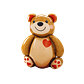 Globo Metálico Foil Oso Teddy Corazon Rojo 91cm con Helio - Miniatura 1