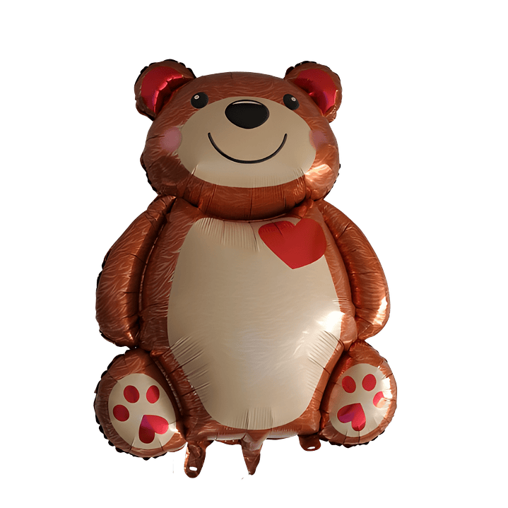 Globo Metálico Foil Oso Teddy Corazon Rojo 91cm con Helio 2