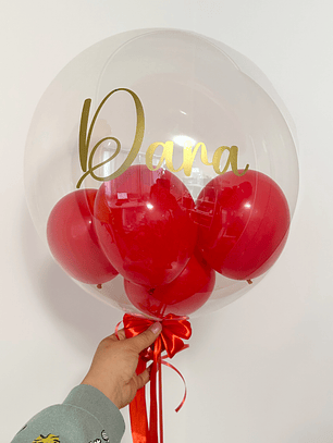 Globo Burbuja con Globos Adentro y Helio