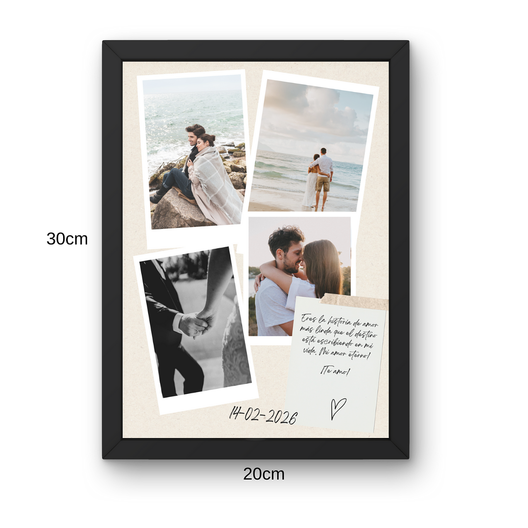 Oso Teddy Racimo Globos Corazón y Cuadro Personalizado 3