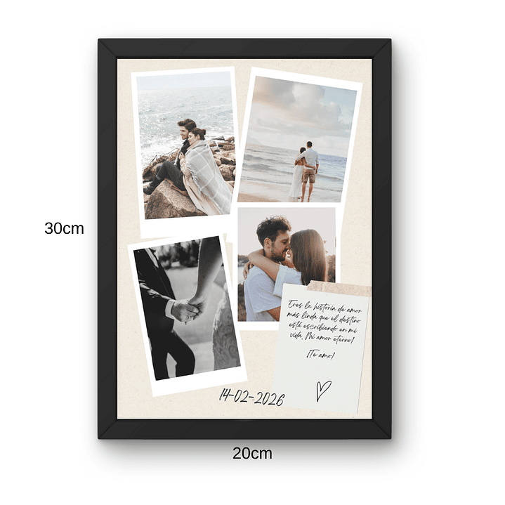 Oso Teddy Racimo Globos Corazón y Cuadro Personalizado 3