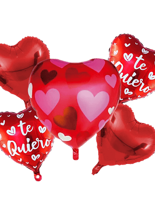 Pack 5 Globos Metalizados Corazón – 