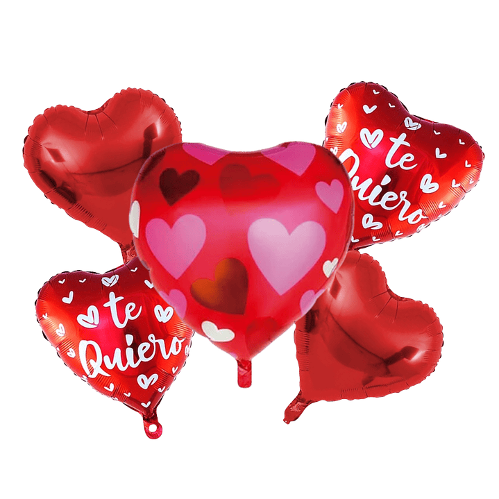 Pack 5 Globos Metalizados Corazón – 