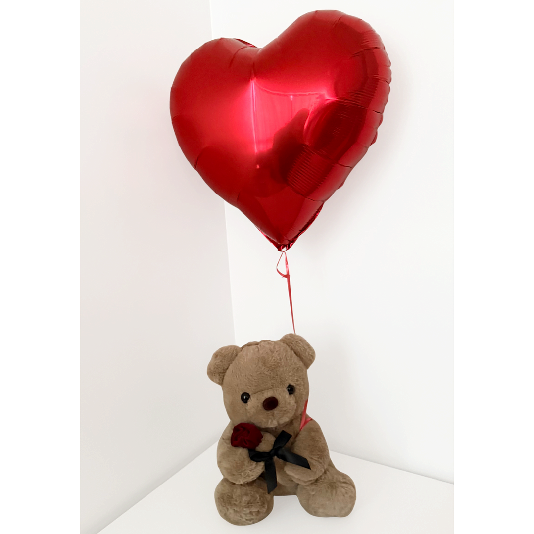 Oso peluche 45cm más globo con helio 7