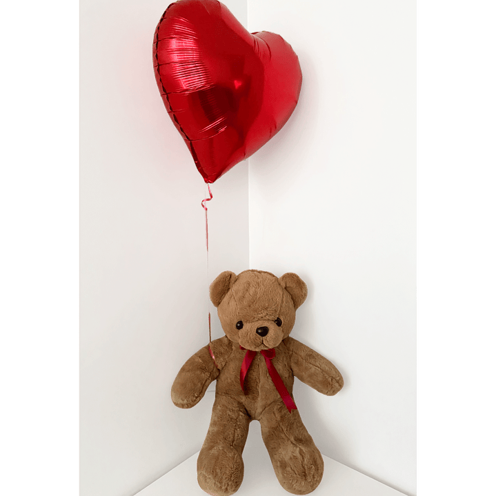 Oso peluche 45cm más globo con helio 8