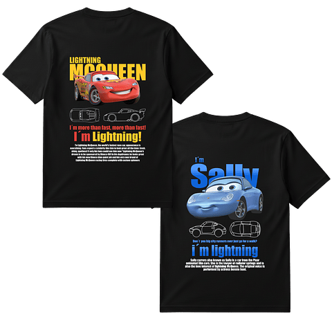 Pack 2 Poleras Pareja - Mc queen y Sally 