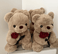 Oso Peluche Teddy 40cm con Rosa - Miniatura 2