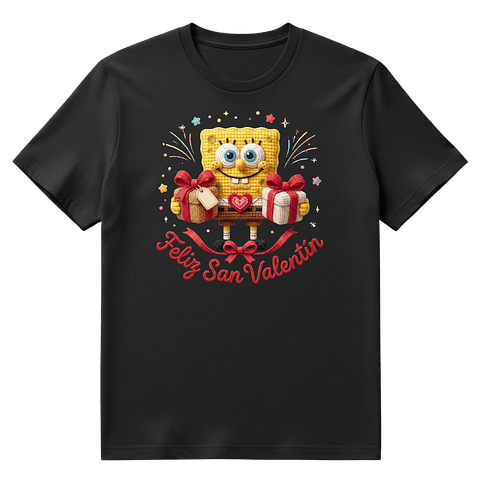 Polera Bob Esponja "Feliz San Valentín" - Edición Bordado