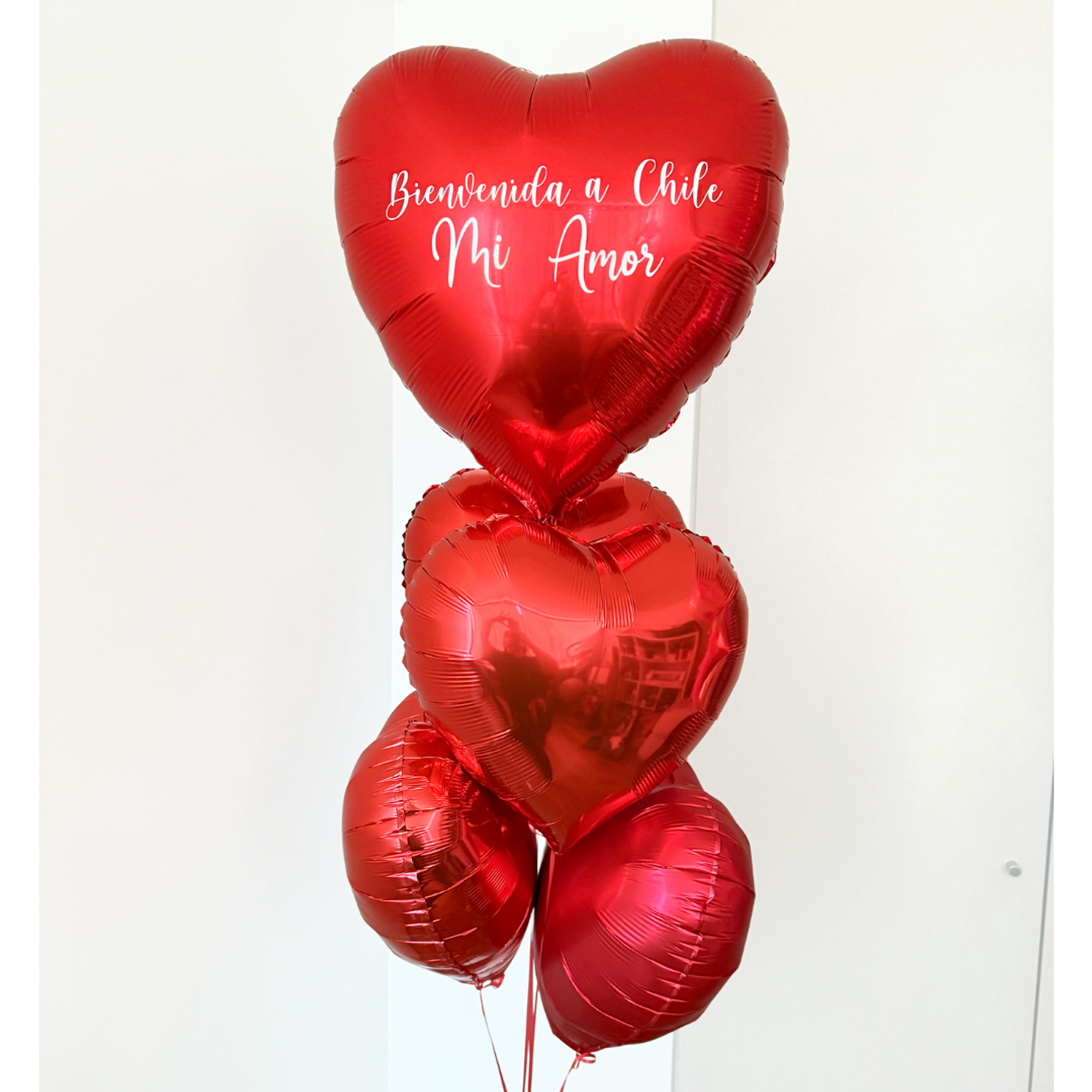 Globo Corazón Personalizado + 4 globos corazón con Helio 2