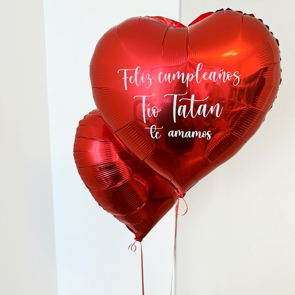Globo Corazón personalizado 45cm con helio 2