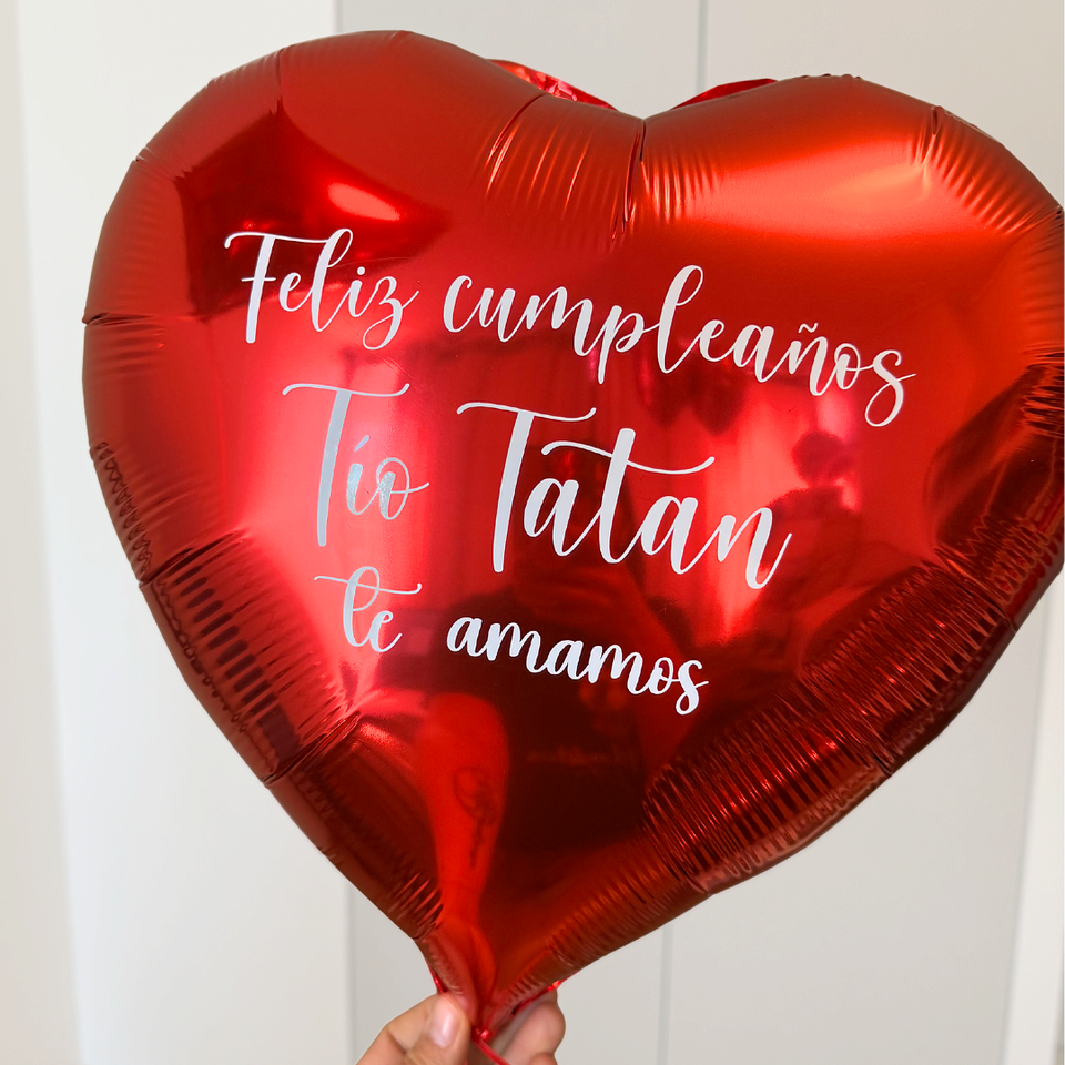 Globo Corazón personalizado 45cm con helio 1