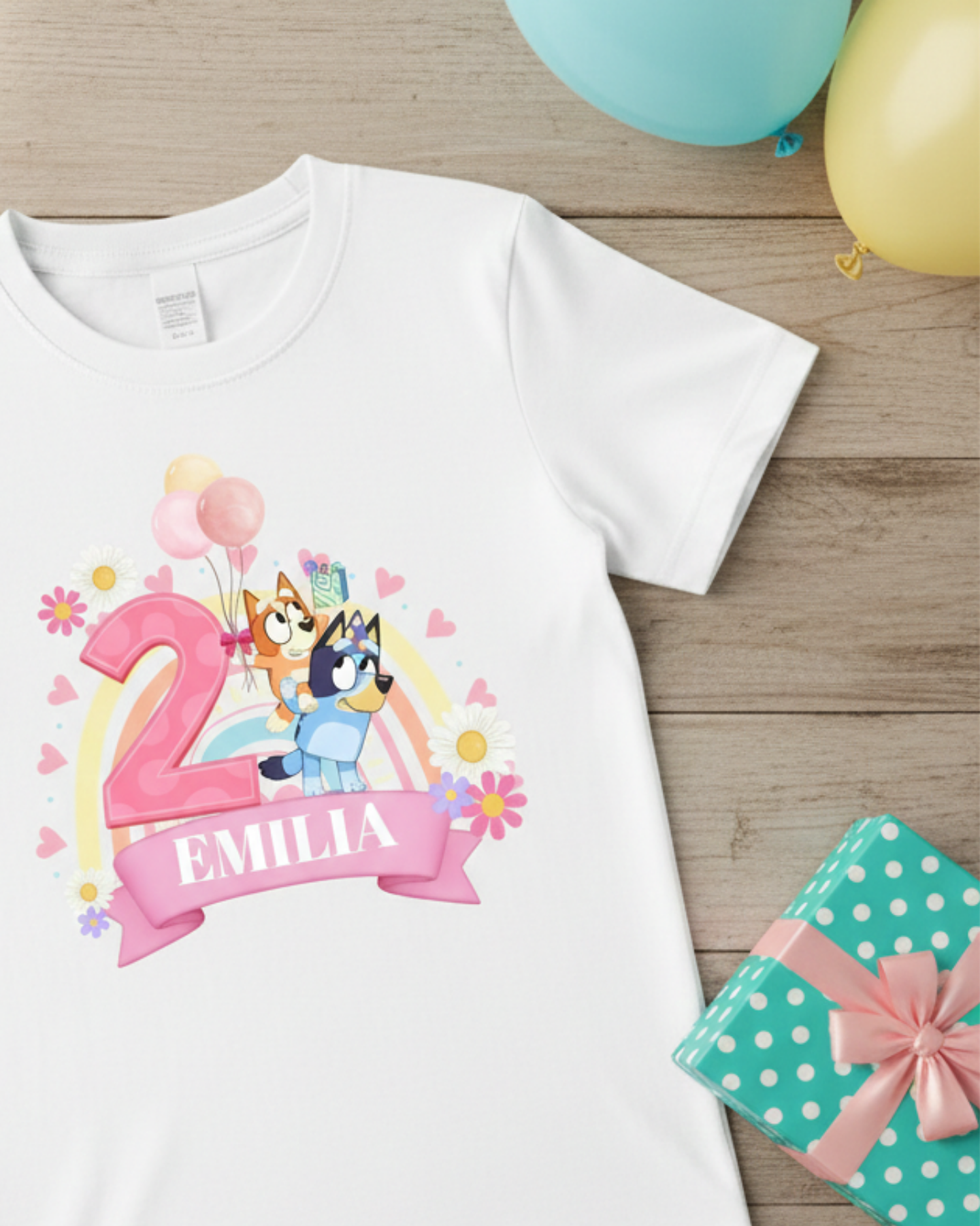 Polera Personalizada Temática Aventuras de Hermanitas – Cumpleaños 2