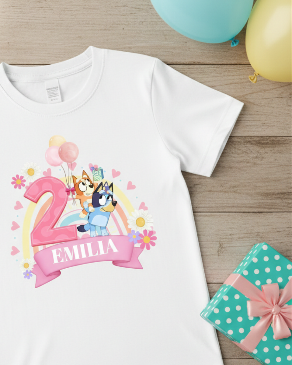 Polera Personalizada Temática Aventuras de Hermanitas – Cumpleaños 2
