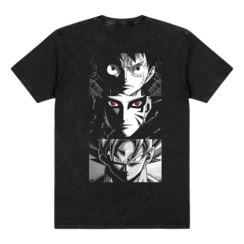 Polera Anime The Big Three – Luffy, Naruto & Goku