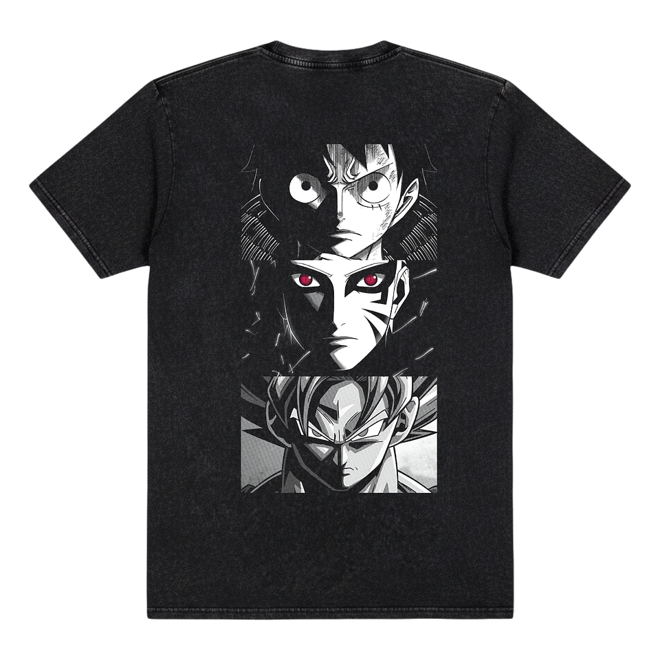 Polera Anime The Big Three – Luffy, Naruto & Goku 1