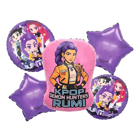 Pack de Globos Guerreras K-pop Rumi