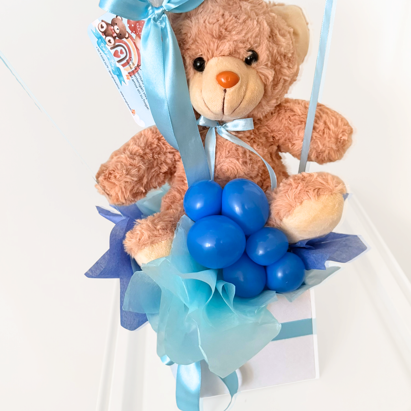 Box Oso Peluche con Globo Burbuja Personalizado  2