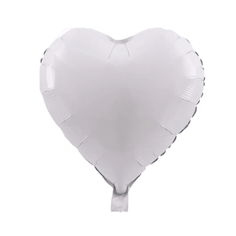 Globo Foil Metálico Corazón Blanco 45cm 18"