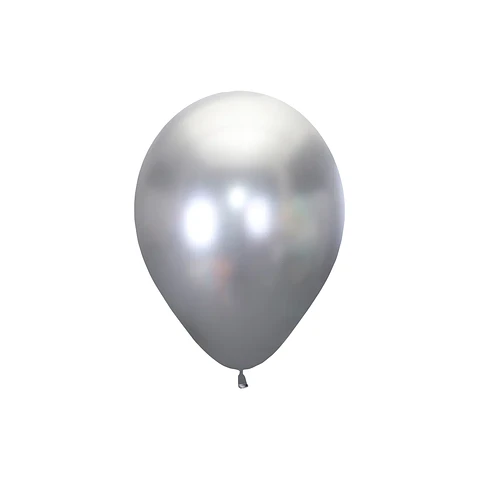 Globo Látex Reflex Plateado 30cm con Helio