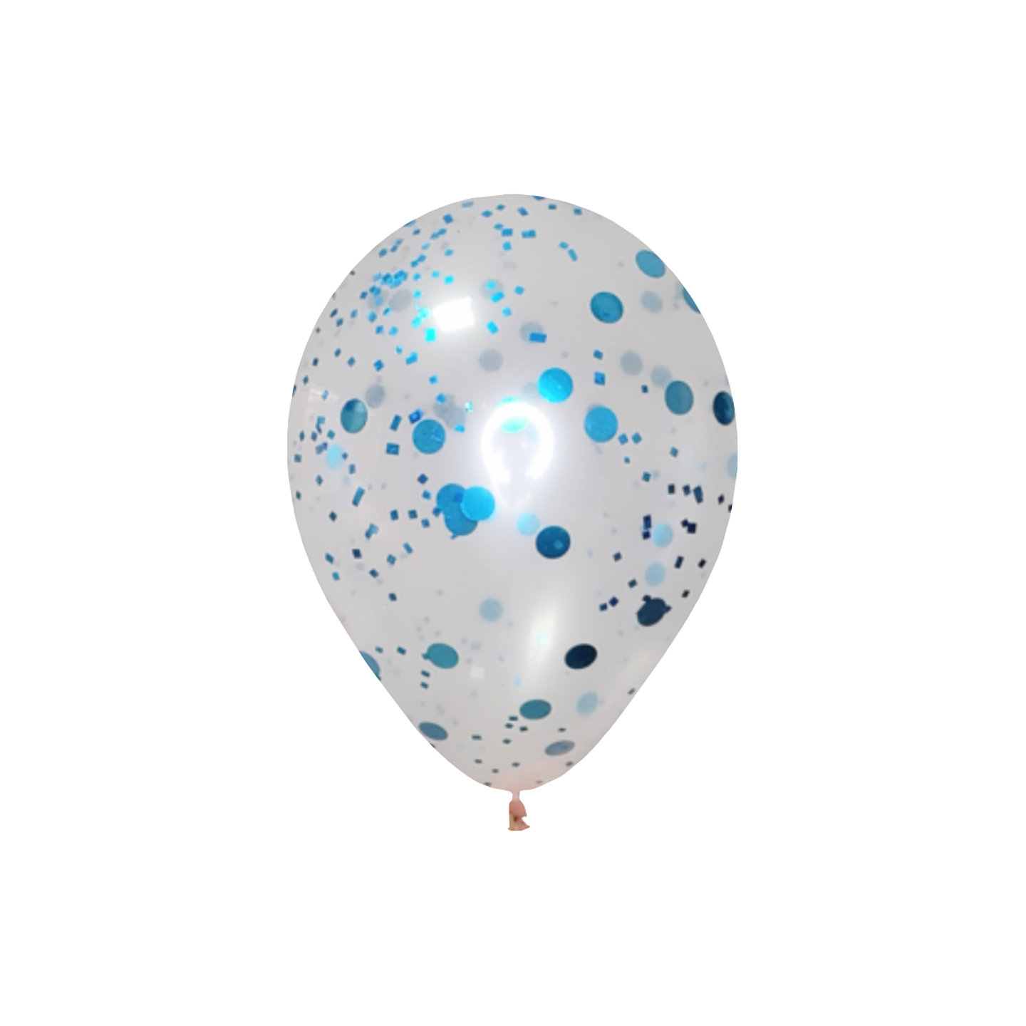 Globo Látex Confeti Azul 30cm con Helio 1