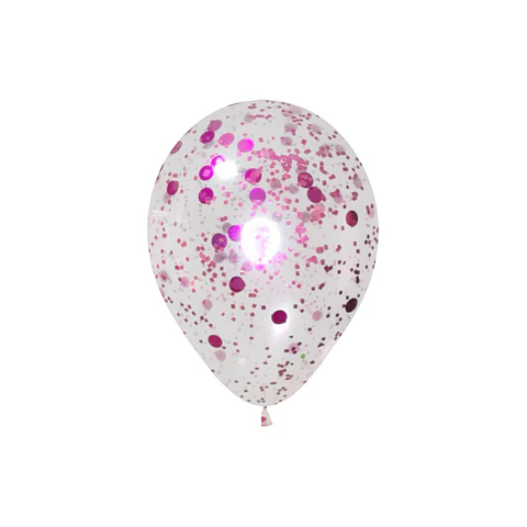 Globo Látex Confeti Fucsia 30cm con Helio