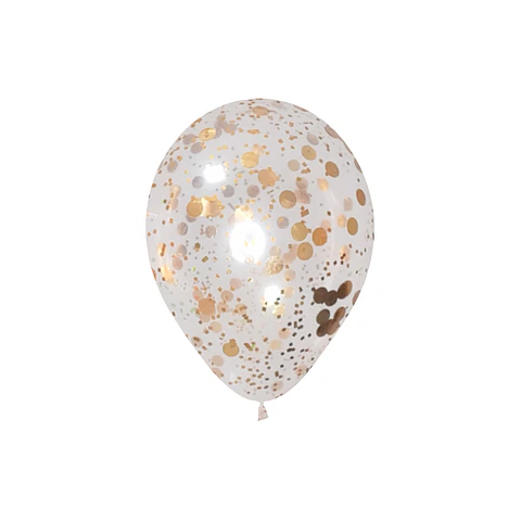 Globo Látex Confeti Dorado 30cm con Helio