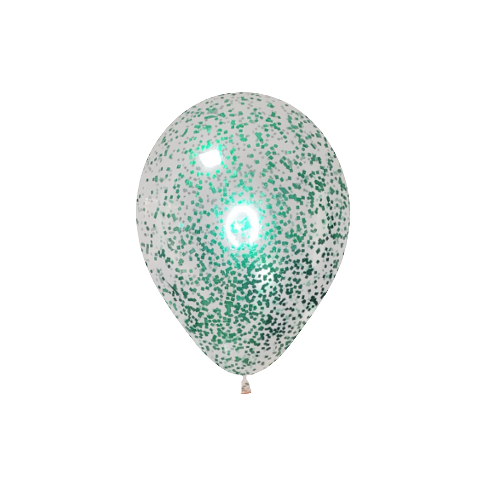 Globo Látex Confeti Verde 30cm con Helio 1