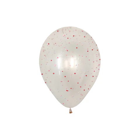 Globo Látex Bolitas de plumavita Rosadas 30cm con Helio